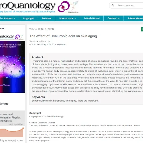 انتشار مقاله علمی دکتر ساناز امیری در NeuroQuantology