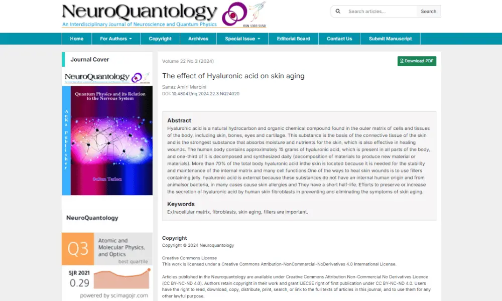 انتشار مقاله علمی دکتر ساناز امیری در NeuroQuantology